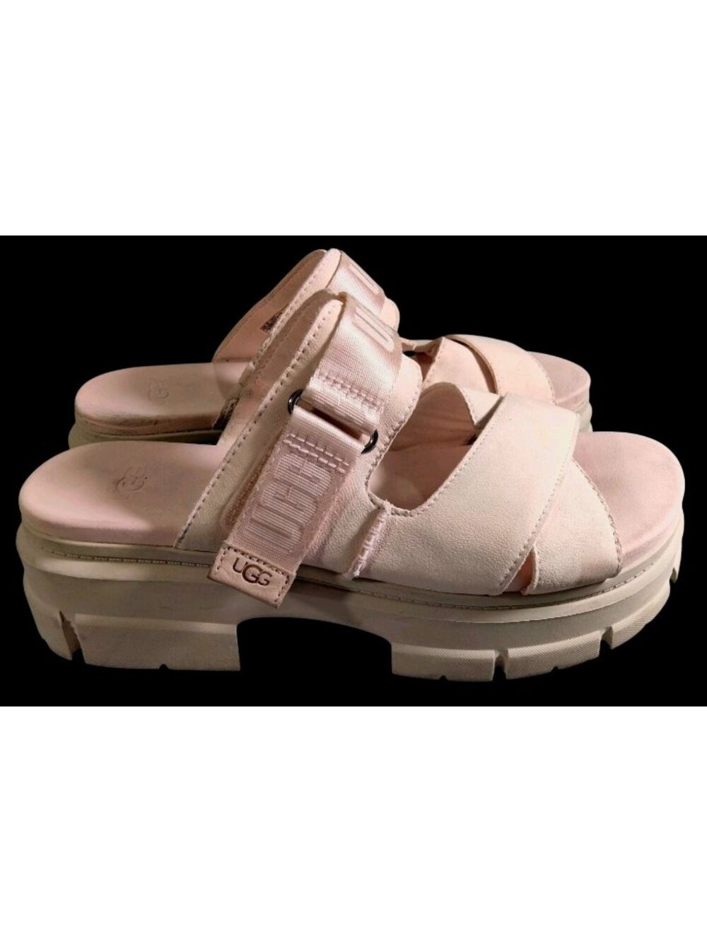 UGG Ashton 1136765 Platform Slide Sandal Pink Size 12 Lugsole Comfort EUC